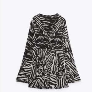 Zara zebra animal print dress size M